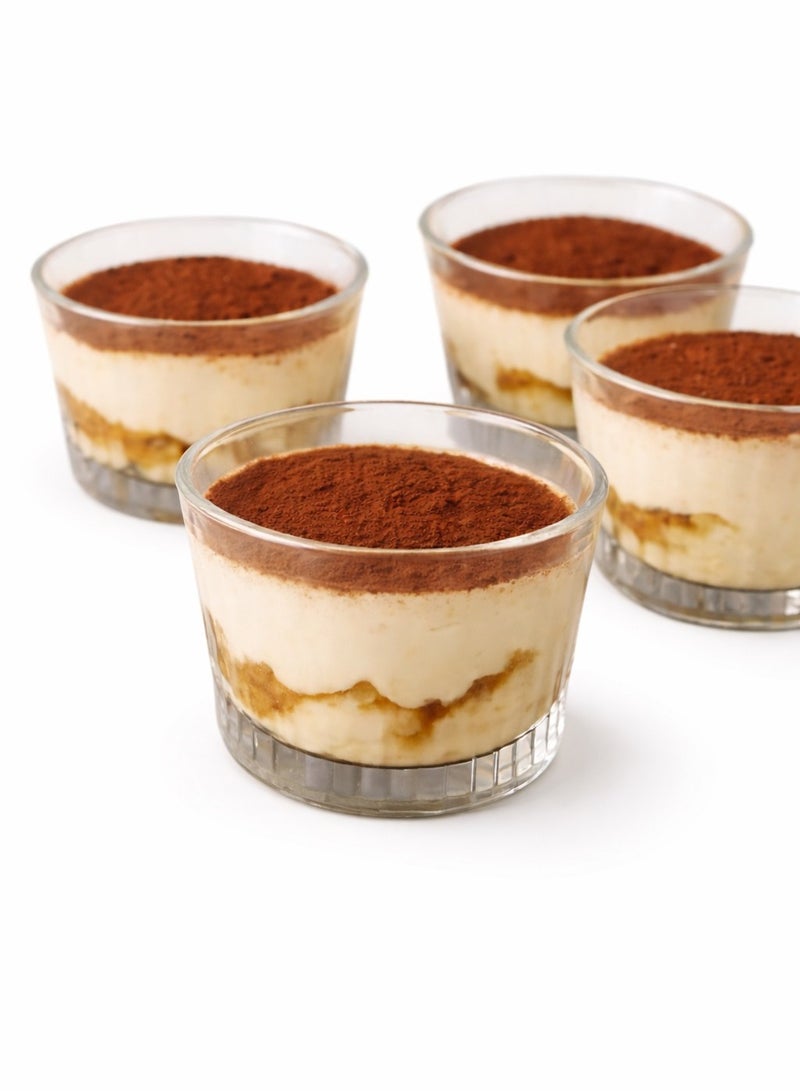 Crystal Glass Bowls Set of 4 – Ribbed Pattern with Diamond-Cut Base, Durable & Multipurpose for Snacks, Salads, Fruits, and Desserts - Image 1